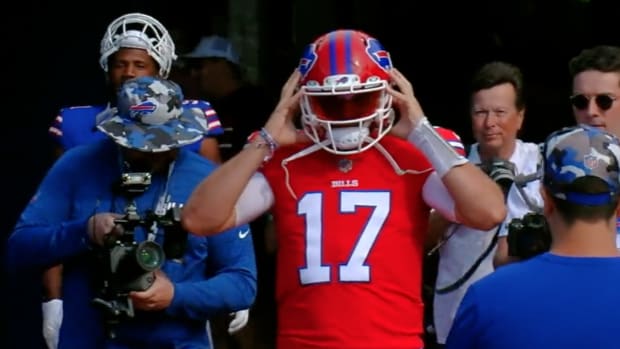 Bills - Josh Allen red helmet